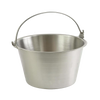 Seamless brushed stainless steel pail with molded bail ears, designed for farm, garden, and animal care uses, featured in best sellers and promo eligible collections.