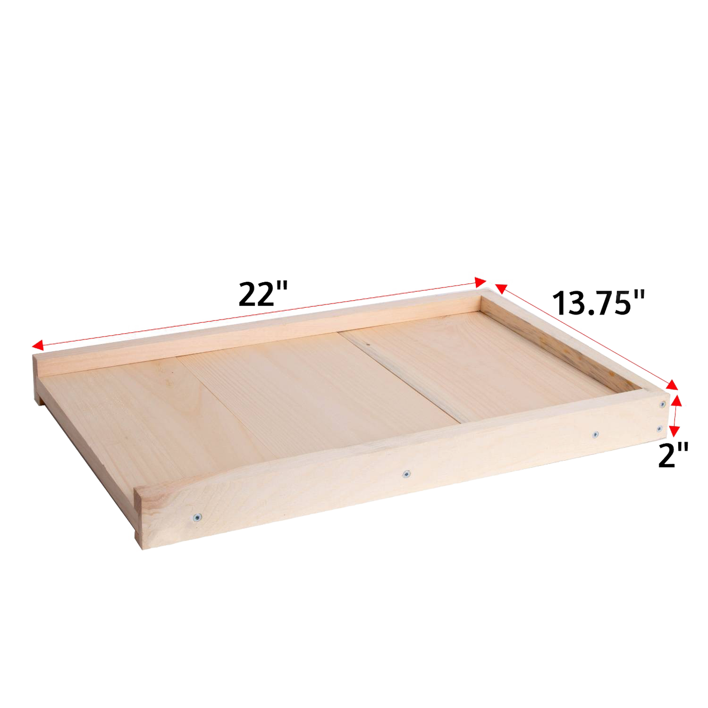 Handcrafted Amish made solid wood base board for 8-frame hives, designed for beekeeping supplies and farm, garden & tool collections, made in the USA.