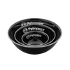Set of three black enamel bowls with durable, corrosion-resistant finish, ideal for outdoor cooking and camping, featured in Kitchen & Food, Camping, Dinnerware, Best Sellers, and Promo Eligible collections.
