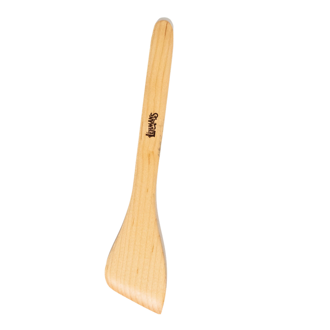 Handcrafted solid American Hard Maple wooden spatula with a smooth finish, ideal for stirring, mixing, and serving in Kitchen & Food, Holiday Hosting, and USA Made collections.