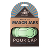 Green wide-mouth pour lid with flip-top spout and carry loop, crafted from durable no-break plastic, made in USA, ideal for Kitchen & Food, Kitchen Gadgets, and Best Sellers collections.