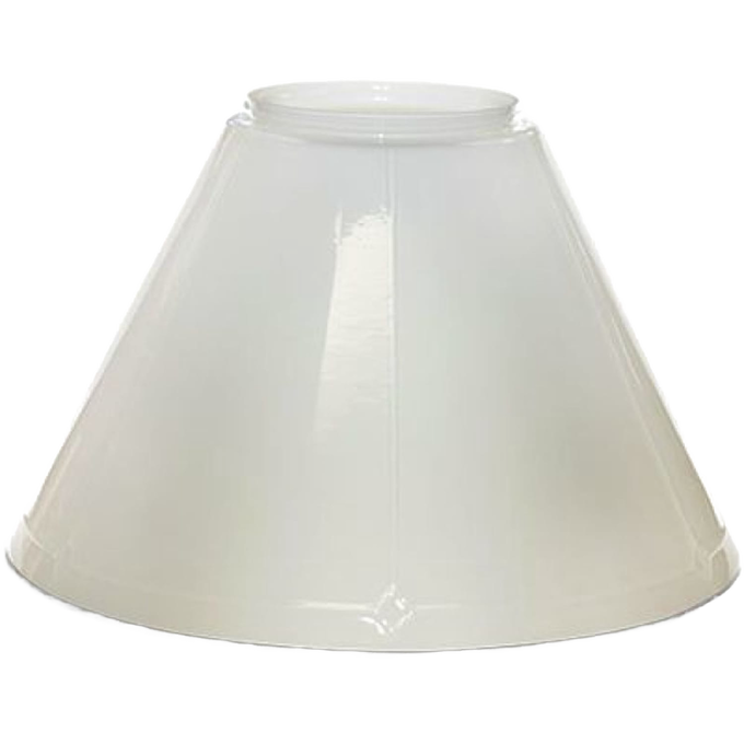 White opal glass hanging lamp shade with smooth conical design, handcrafted for use in lamps and lighting, featured in Lamps & Lighting, Hanging Lamps, Parts and Accessories, and Best Sellers collections.