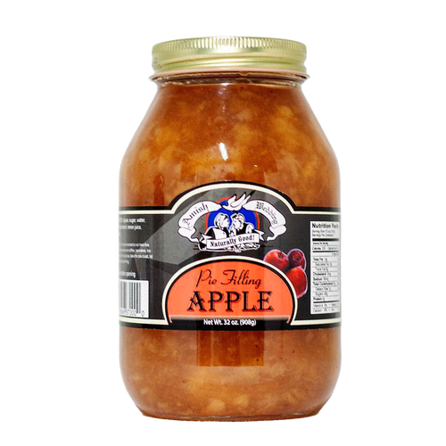 Handcrafted jar of Amish-made apple pie filling with natural ingredients, free from corn syrup and artificial coloring, part of Kitchen & Food, Pantry, USA Made, and Best Sellers collections.