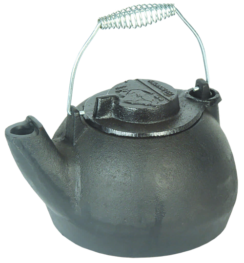 Classic cast iron kettle with a durable black finish and a cool-touch handle, designed for Kitchen & Food, Brewing Coffee and Tea, Cast Iron, Cookware, and Best Sellers collections.