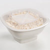 White BPA- and melamine-free microwave popcorn popper with a clear vented lid filled with popcorn, ideal for Kitchen & Food, Cooking and Baking Helpers, and USA Made collections.