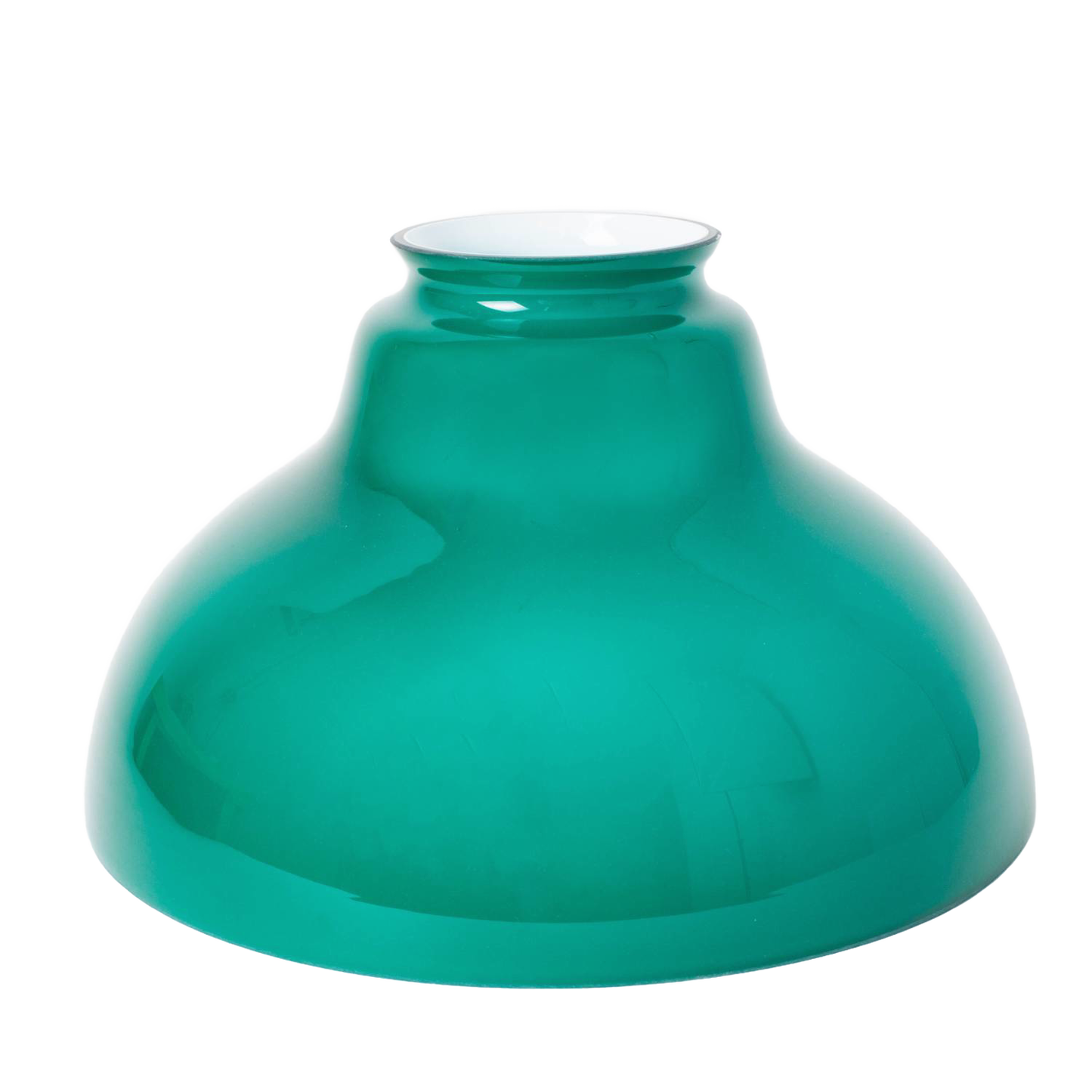 Smooth emerald green glass lamp shade designed for hanging lamps, handcrafted to diffuse light beautifully, featured in Lamps & Lighting, Parts and Accessories, and Lamp Shades collections.