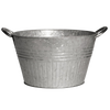 Galvanized metal planter tub with vintage-style metal handles, suitable for growing vegetables and flowers, perfect for Farm, Garden & Tool and Garden Accessories collections.
