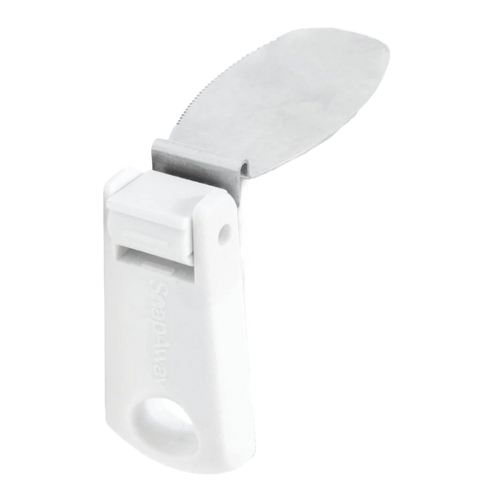 Foldable butter knife with a wide paddle blade and collapsible white handle designed to attach securely to butter tubs, perfect for Kitchen & Food, Kitchen Gadgets, and Best Sellers collections.