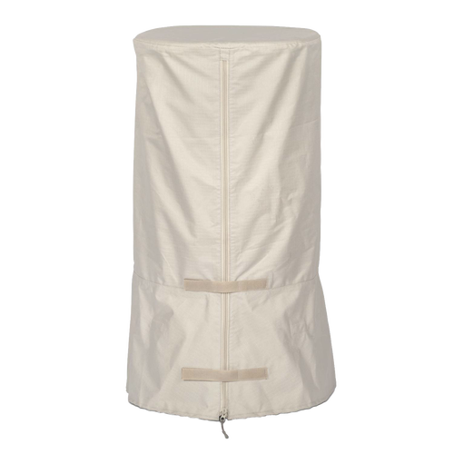 Weather-resistant storage cover made of easy-to-clean ripstop fabric with full-length zipper and adjustable fasteners, ideal for protecting fire barrels in Farm, Garden & Tool and Camping collections.