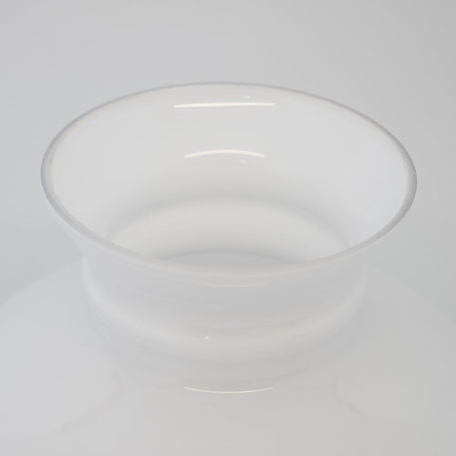 Handcrafted white glass lamp shade with a gently flared rim, designed to soften and distribute light from oil lamps, perfect for Lamps & Lighting and Parts and Accessories collections.