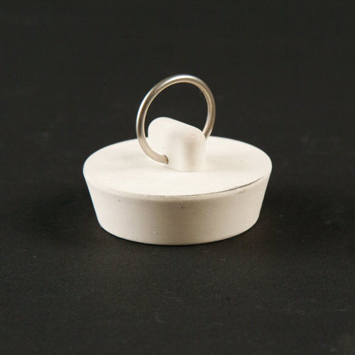 White rubber drain plug with a metal ring handle, handcrafted and imported, perfect for Home & Decor, Laundry Supplies, Washers and Wash Day Accessories, Best Sellers, and Promo Eligible collections.