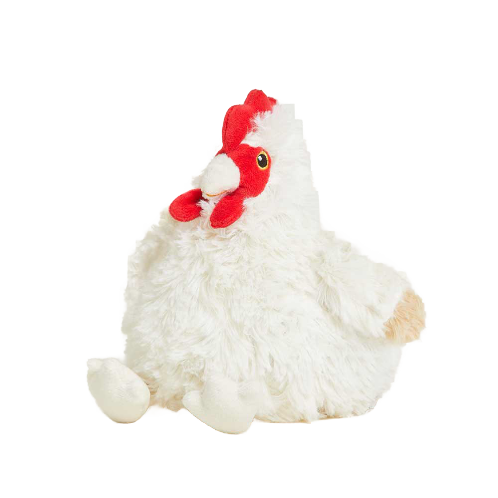 Soft and cuddly weighted plush chicken with microwaveable warmth and soothing lavender scent, perfect for Health & Wellness, Children's Toys, Indoor Play, and Best Sellers collections.