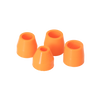Set of four interchangeable orange silicone tips designed for precise batter dispensing, compatible with kitchen gadgets in Cookware and Baking Supplies collections.