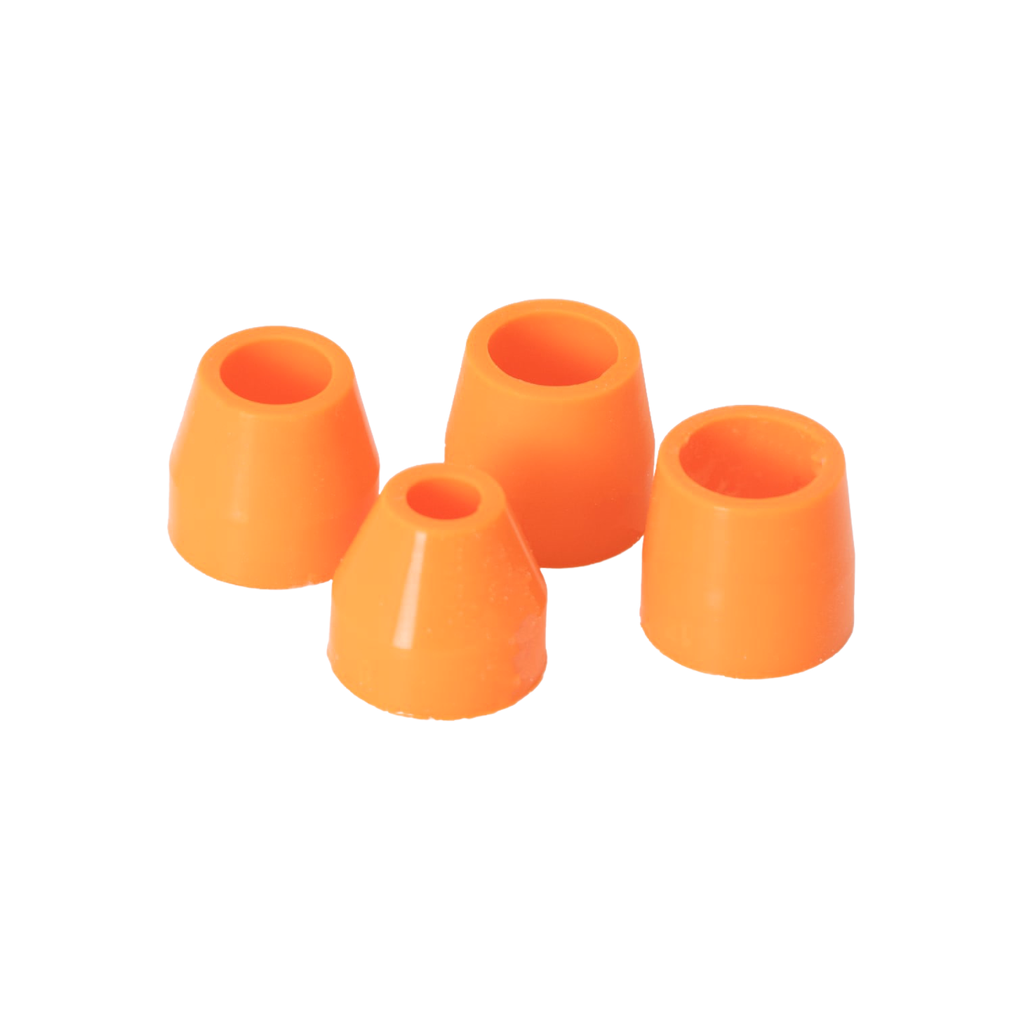 Set of four interchangeable orange silicone tips designed for precise batter dispensing, compatible with kitchen gadgets in Cookware and Baking Supplies collections.