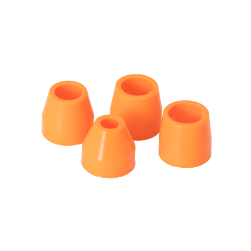 Set of four interchangeable orange silicone tips designed for precise batter dispensing, compatible with kitchen gadgets in Cookware and Baking Supplies collections.