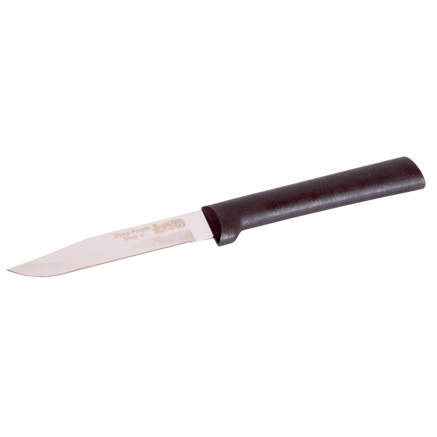 Handcrafted serrated paring knife with fine high carbon stainless steel blade and smooth dark handle, made in USA, ideal for Farm, Garden & Tool, Kitchen & Food, and Knives & Axes collections.