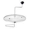 Handcrafted popcorn popper lid with glass top, metal frame, and black knob handle, designed for stovetop use in Kitchen & Food and Cookware collections.
