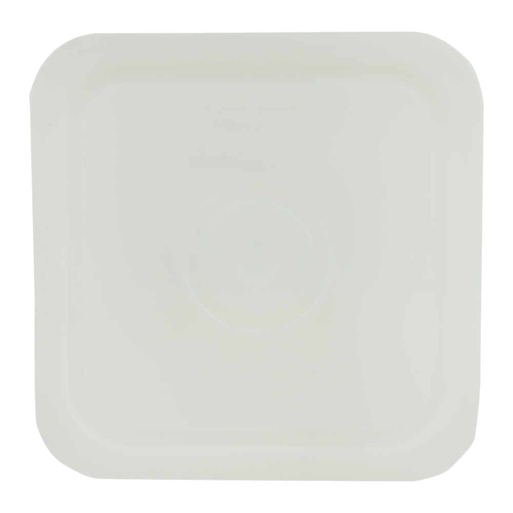 Square white plastic lid designed to fit 4-gallon food-safe buckets, handcrafted in USA, ideal for Kitchen & Food, Storage and Serving, and Best Sellers collections