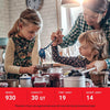 Family preparing homemade preserves together in a cozy kitchen setting, highlighting the use of 30-quart pressure canner accessories for food preservation in Kitchen & Food and Homesteading collections.