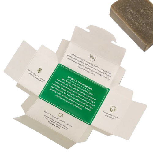 Handmade organic bar soap crafted with natural neem and virgin coconut oil, designed for gentle cleansing and exfoliation, featured in Health & Wellness and Best Sellers collections.