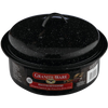 Black speckled enamelware roaster with matching lid, designed for even heating and juicy roasting, featured in Kitchen & Food, Cookware, Pots and Pans, and Best Sellers collections.