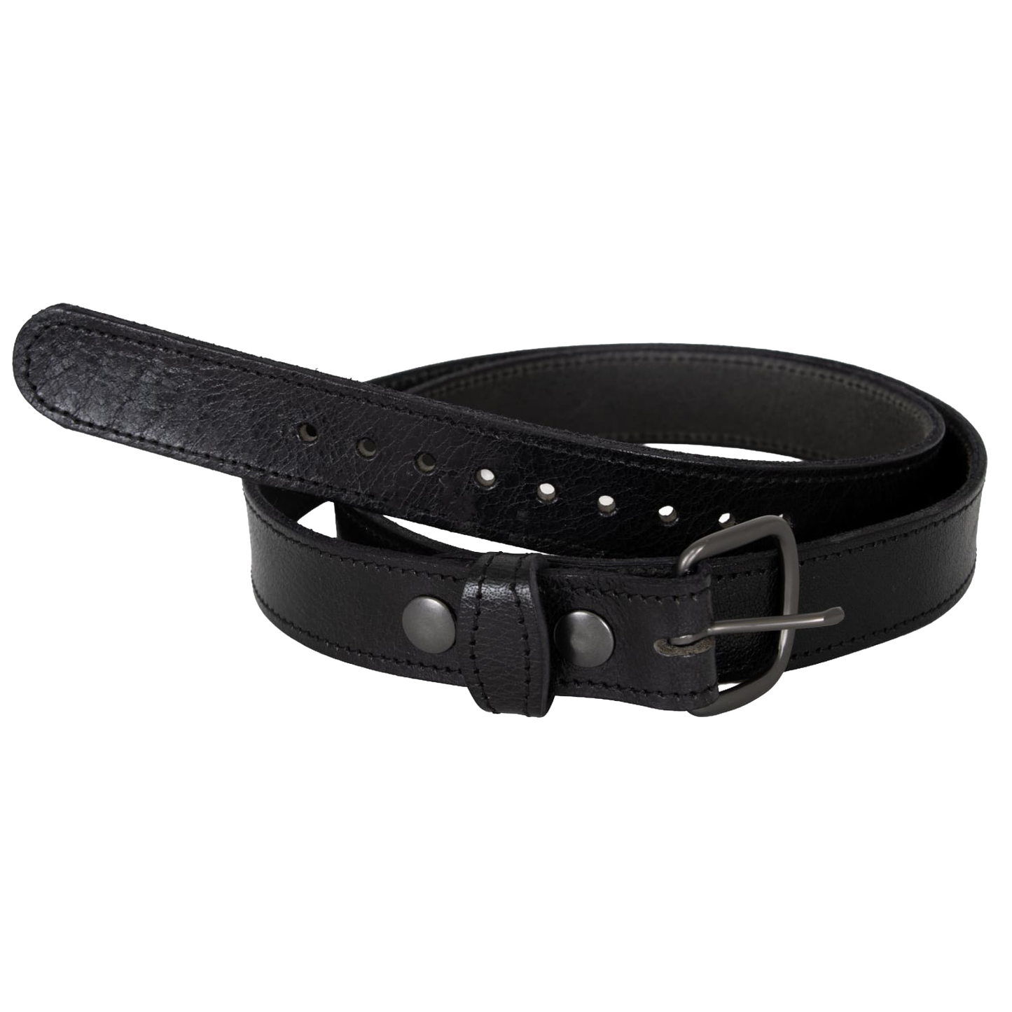Handcrafted black leather dress belt made in the USA by Amish artisans, featuring durable stitching and a sturdy metal buckle, ideal for Clothing and Accessories, Amish Made, and Best Sellers collections.