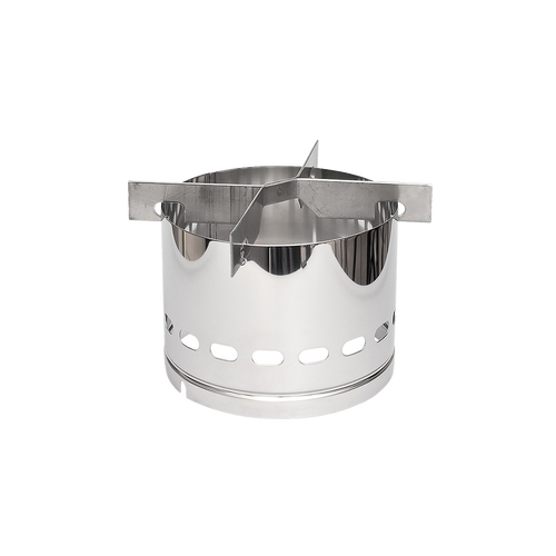 Stainless steel cooking adapter designed to transform compatible lamps into portable stoves, ideal for camping, farm, garden, and outdoor use in parts and accessories collections.