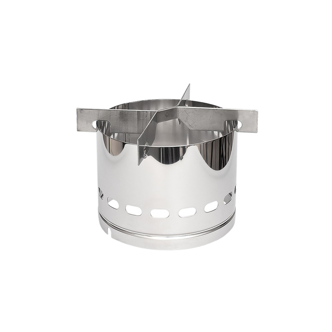 Stainless steel cooking adapter designed to transform compatible lamps into portable stoves, ideal for camping, farm, garden, and outdoor use in parts and accessories collections.