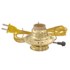 Handcrafted brass plated lamp burner with UL listed 6 ft. electrical cord, designed for lamp collars and glass chimneys, perfect for Lamps & Lighting and Electric Conversion collections.