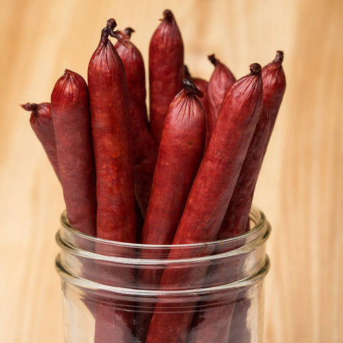 Bundle of smoked beef sticks with a rich hickory flavor, handcrafted and made in USA, ideal for Kitchen & Food, Snacks and Sweets, Meats, Holiday Hosting, Best Sellers, and Promo Eligible collections.