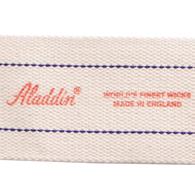 Close-up of a handcrafted flat cotton wick featuring purple stitched lines and red printed branding, designed for efficient fuel delivery in oil lamps, ideal for Farm, Garden & Tool, Lamps & Lighting, and Emergency Supplies collections.