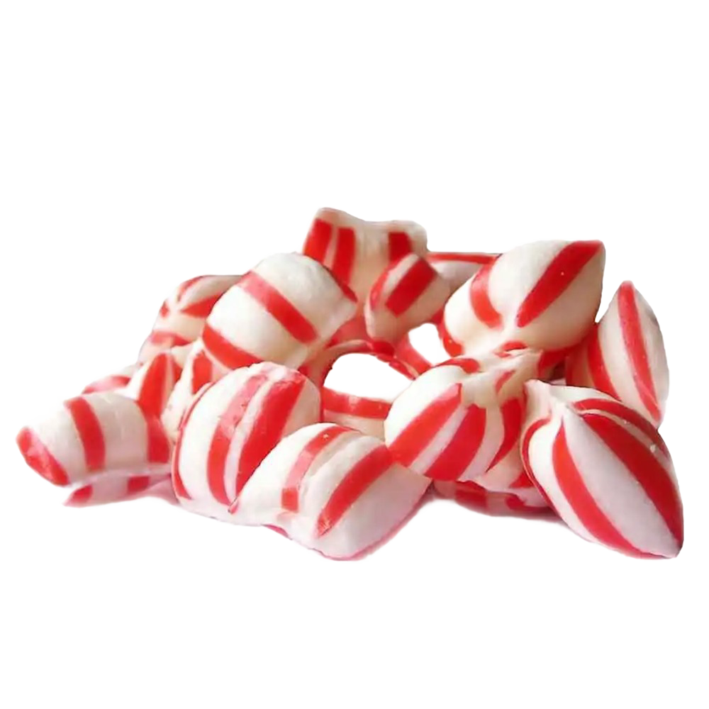 Handcrafted red-and-white striped sugar puffs with a light, airy texture, made in the USA, perfect for Kitchen & Food, Snacks and Sweets, USA Made, Best Sellers, and Promo Eligible collections.