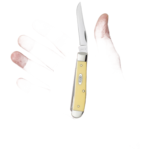 Compact traditional pocket knife with surgical stainless steel blade and jigged brown synthetic handle, ideal for Farm, Garden & Tool, Hand Tools, and USA Made collections.