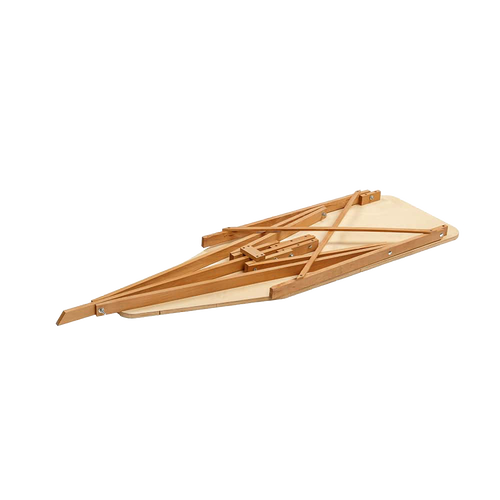 Folded Amish-Made Wooden Ironing Board crafted with durable maple and birch hardwood, featuring handcrafted sturdy supports, ideal for Home & Decor, Laundry Supplies, and USA Made collections.