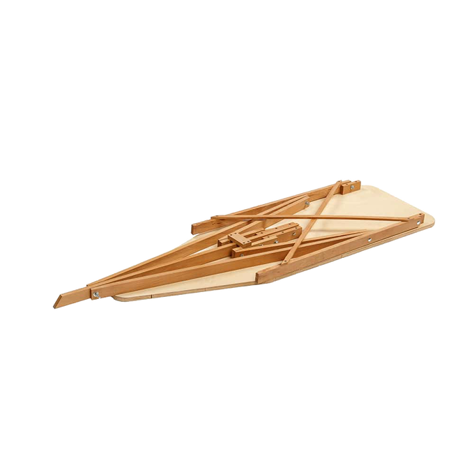 Folded Amish-Made Wooden Ironing Board crafted with durable maple and birch hardwood, featuring handcrafted sturdy supports, ideal for Home & Decor, Laundry Supplies, and USA Made collections.