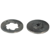 Two hardened iron alloy grinding plates designed for fine and consistent milling, crafted for use with grain mills, ideal for Kitchen & Food, Grain Mills, Best Sellers, and Bread Making Supplies collections.