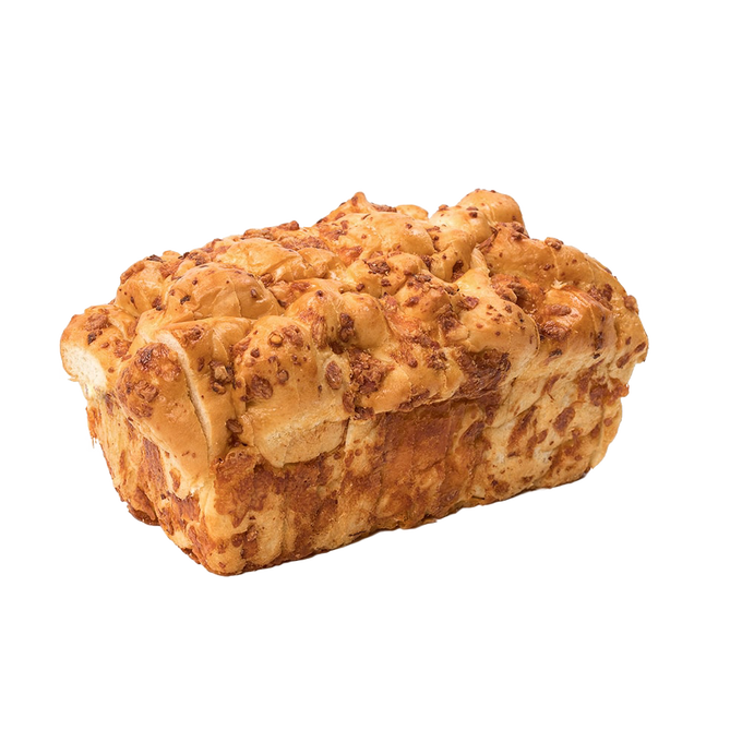 Loaf of handcrafted savory pepperoni bread with melted cheddar and Monterey Jack cheese, made in USA, ideal for Kitchen & Food, Snacks and Sweets, and Best Sellers collections.