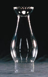 Clear handcrafted glass oil lamp chimney with a 2-inch base and crimped top, designed for Lamps & Lighting, Parts and Accessories, and Chimneys and Globes collections.
