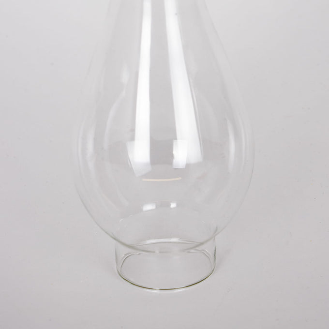 Clear glass oil lamp chimney with 2-inch base, handcrafted for use with various lamps, featured in Lamps & Lighting, Parts and Accessories, Chimneys and Globes, and Best Sellers collections.