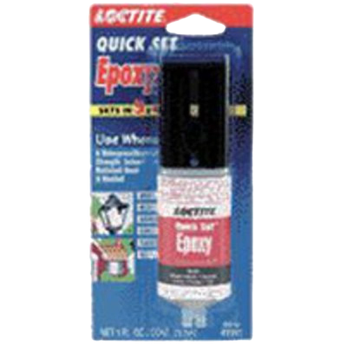 Quick-setting epoxy adhesive in a compact syringe-style applicator, designed for fast curing and strong bond in lamp burner collar repairs, ideal for Lamps & Lighting and Parts and Accessories collections.