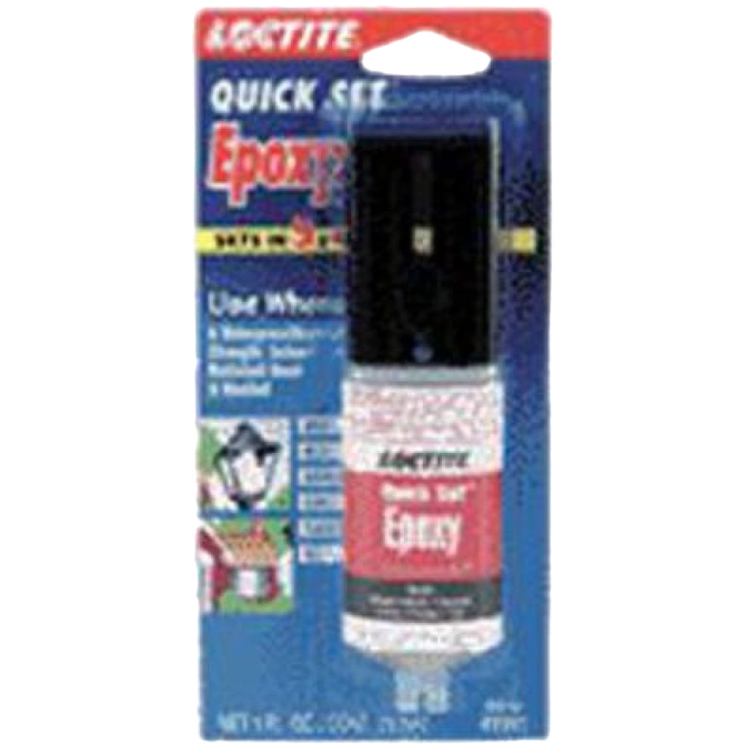 Quick-setting epoxy adhesive in a compact syringe-style applicator, designed for fast curing and strong bond in lamp burner collar repairs, ideal for Lamps & Lighting and Parts and Accessories collections.