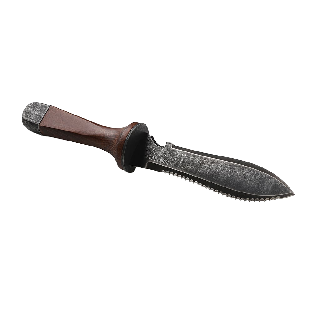 Garden hand tool with a heat-treated stainless steel serrated blade and a polished wooden handle, designed for digging and cultivating in Farm, Garden & Tool and Best Sellers collections.