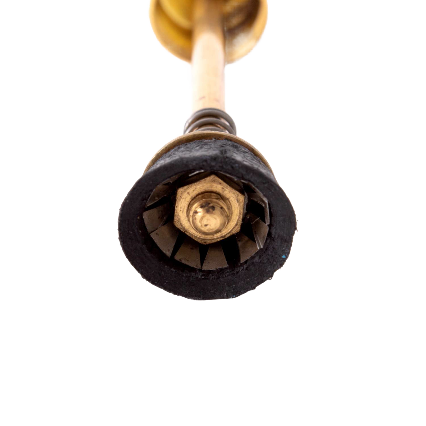 Close-up view of the brass and steel pump component with a rubber flange, designed for lamps and featured in Lamps & Lighting, Parts and Accessories, Other Parts, Best Sellers, and Promo Eligible collections.