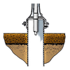 Illustration of a handcrafted flange made from cast iron, connecting a water pump to a well casing, ideal for appliances, water pumps, and pump parts collections.