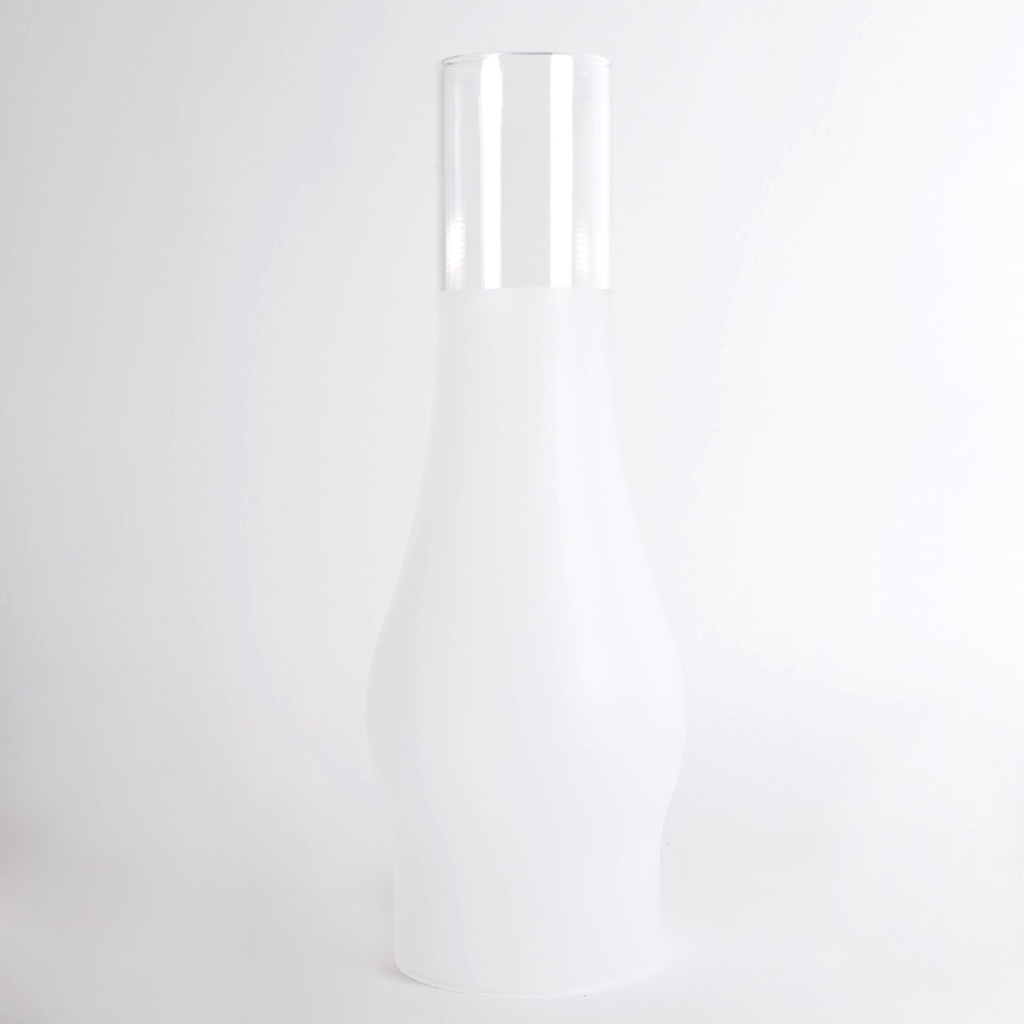 Handcrafted frosted glass oil lamp chimney with a 3-inch base and 3-5/8 inch center diameter, designed for durability and included in Lamps & Lighting, Parts and Accessories, Chimneys and Globes, Best Sellers, and Promo Eligible collections.