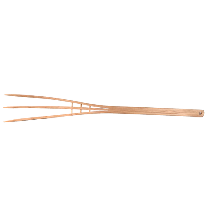 Handmade wooden hay fork featuring bent prongs in antique style, crafted by Amish artisans, ideal for Farm, Garden & Tool, Farm Tools, Garden Accessories, and Best Sellers collections.