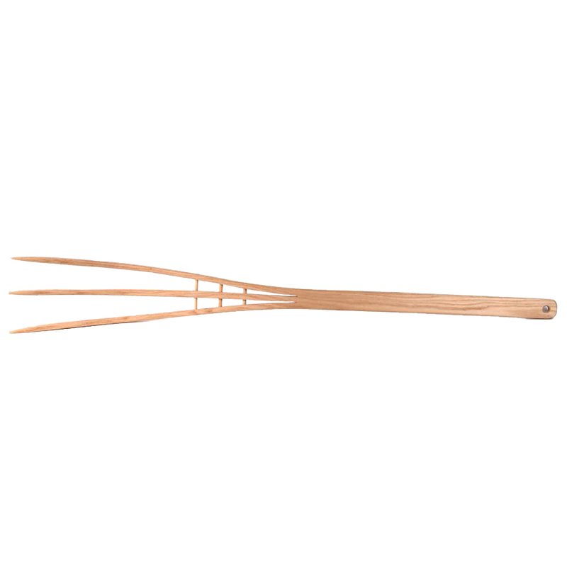 Handmade wooden hay fork featuring bent prongs in antique style, crafted by Amish artisans, ideal for Farm, Garden & Tool, Farm Tools, Garden Accessories, and Best Sellers collections.