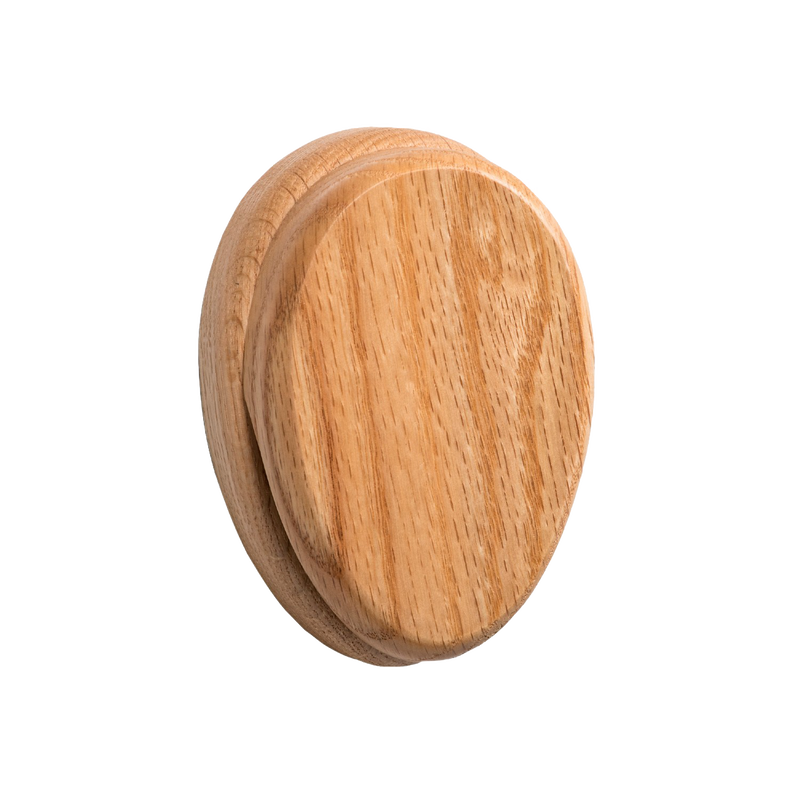 Handcrafted oak towel holder with a smooth protective finish, featuring an oval shape and designed to keep towels secure, part of USA Made, Amish Made, Home & Decor, and Household Helpers collections.