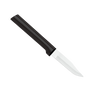 Small peeling paring knife with a sharp, non-serrated stainless steel blade and smooth dark handle, handcrafted and made in USA, perfect for precise food prep and kitchen tasks.