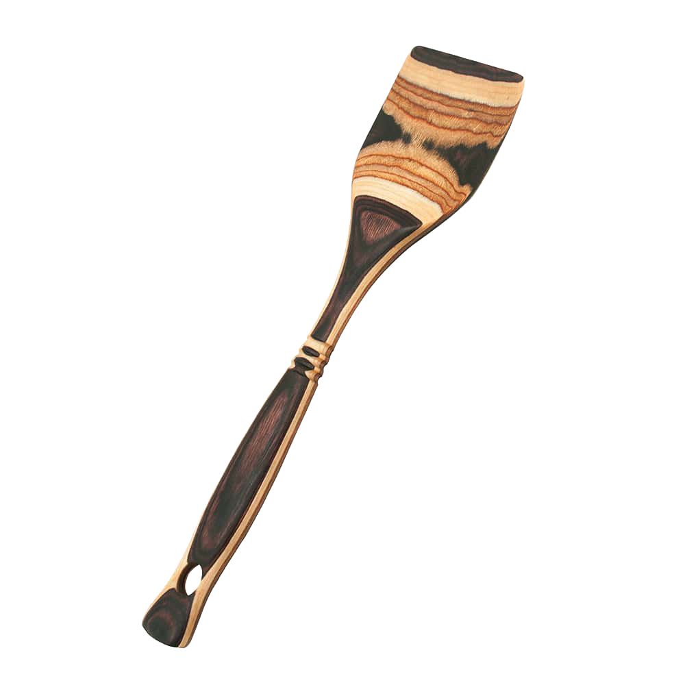 Handcrafted pakkawood spatula with distinctive layered color patterns and sturdy design, perfect for Kitchen & Food, Kitchen Gadgets, Cooking and Baking Helpers, Storage and Serving, and Best Sellers collections.
